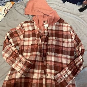 American Eagle hooded flannel